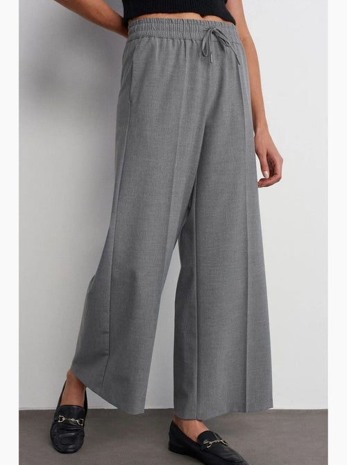 Pantalon large en crêpe à taille coulissante dilvin - Kiabi Pantalon large en crêpe à taille coulissante dilvin - Kiabi