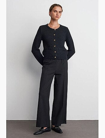 Pantalon large en crêpe à taille coulissante dilvin