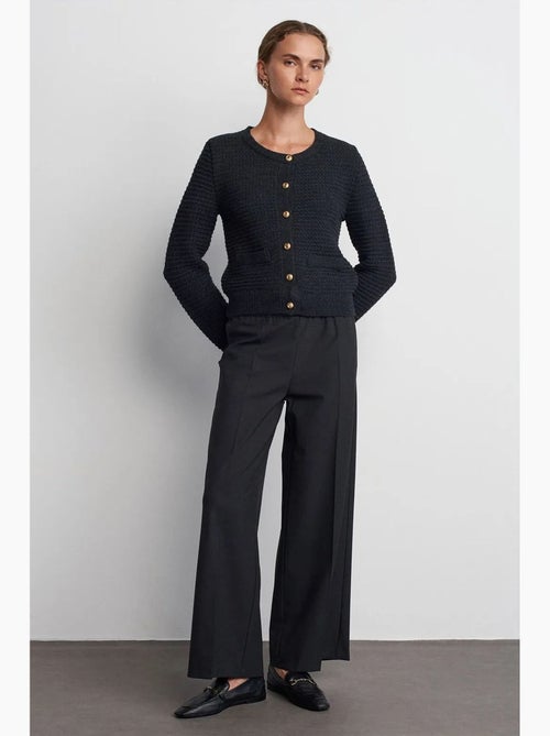 Pantalon large en crêpe à taille coulissante dilvin - Kiabi