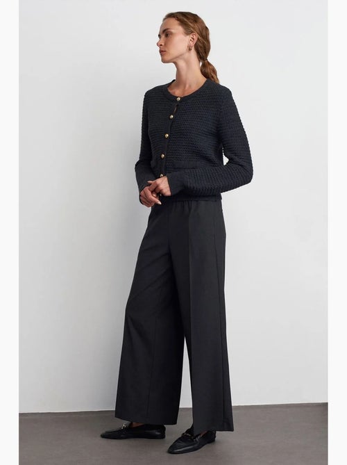 Pantalon large en crêpe à taille coulissante dilvin - Kiabi