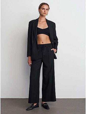 Pantalon large en crêpe à taille coulissante dilvin