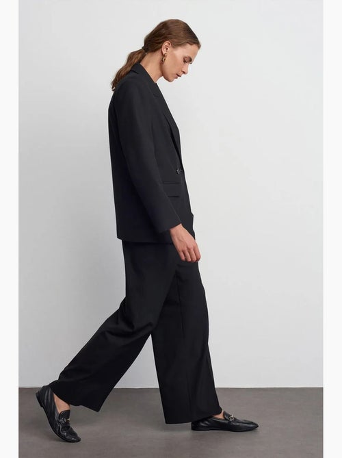 Pantalon large en crêpe à taille coulissante dilvin - Kiabi Pantalon large en crêpe à taille coulissante dilvin - Kiabi