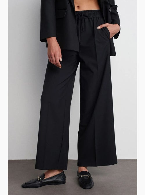 Pantalon large en crêpe à taille coulissante dilvin - Kiabi Pantalon large en crêpe à taille coulissante dilvin - Kiabi