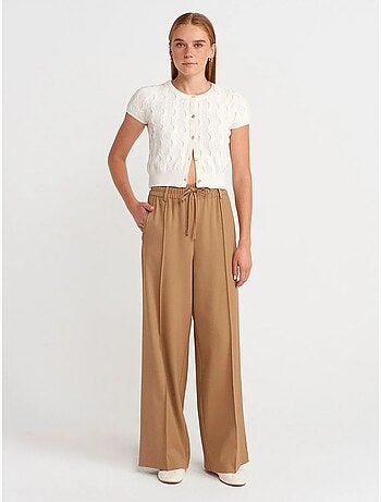 Pantalon large en crêpe à taille coulissée dilvin