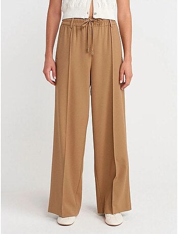 Pantalon large en crêpe à taille coulissée dilvin