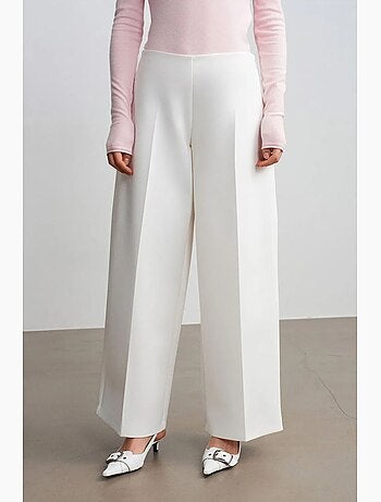 Pantalon large en crêpe à taille haute dilvin