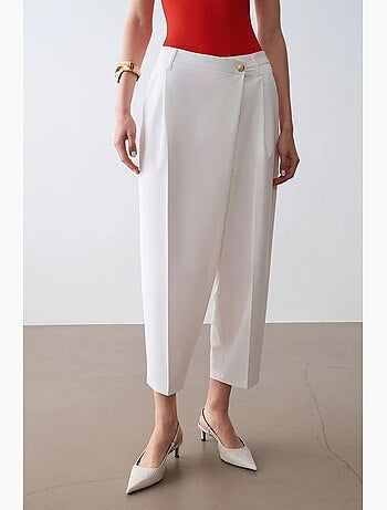 Pantalon large en crêpe à taille haute dilvin