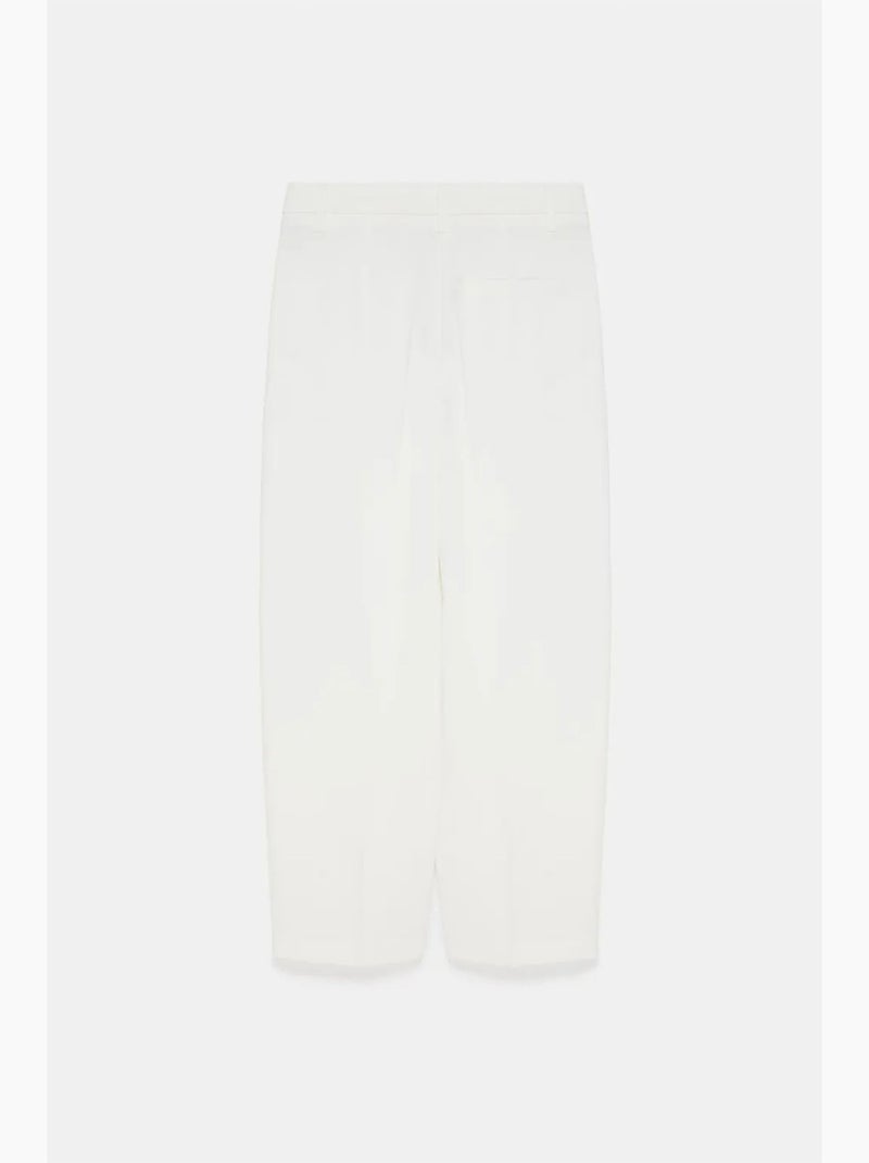 Pantalon large en crêpe à taille haute dilvin Blanc - Kiabi