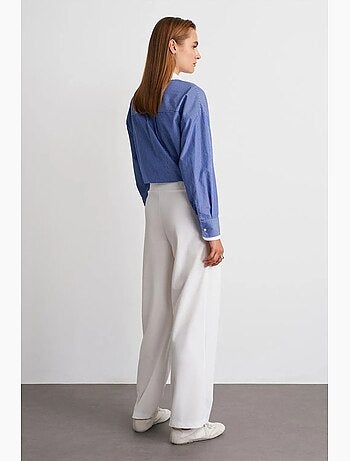 Pantalon large en crêpe à taille haute dilvin