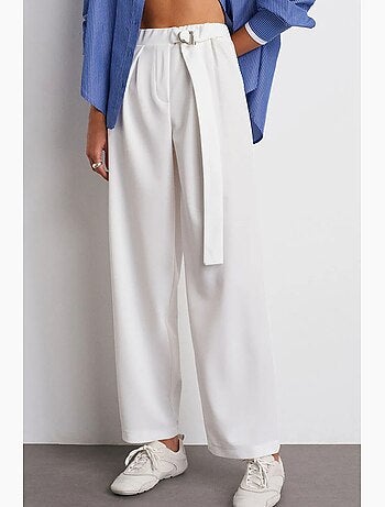 Pantalon large en crêpe à taille haute dilvin