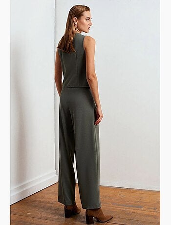 Pantalon large en crêpe à taille haute dilvin