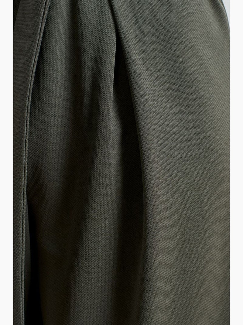 Pantalon large en crêpe à taille haute dilvin Kaki - Kiabi