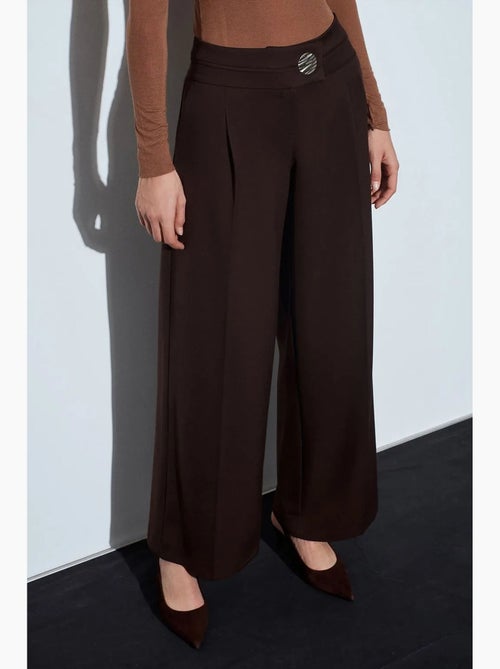 Pantalon large en crêpe à taille haute dilvin - Kiabi Pantalon large en crêpe à taille haute dilvin - Kiabi