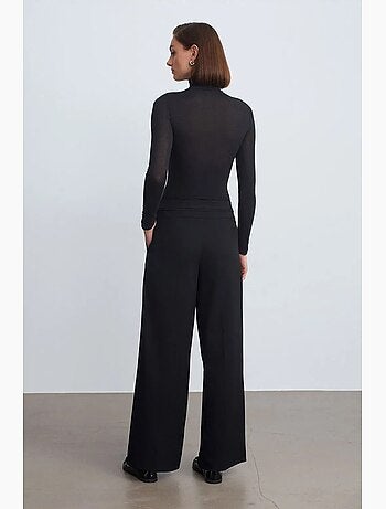 Pantalon large en crêpe à taille haute dilvin
