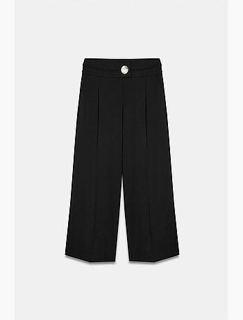 Pantalon large en crêpe à taille haute dilvin