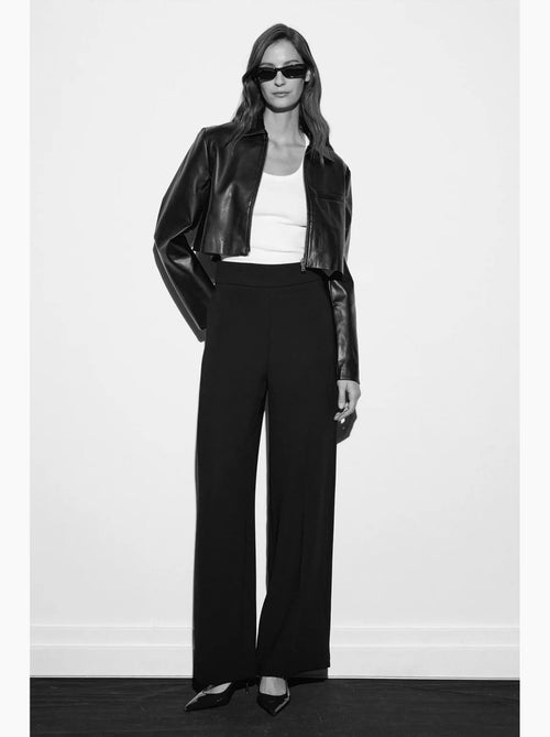 Pantalon large en crêpe à taille haute dilvin - Kiabi