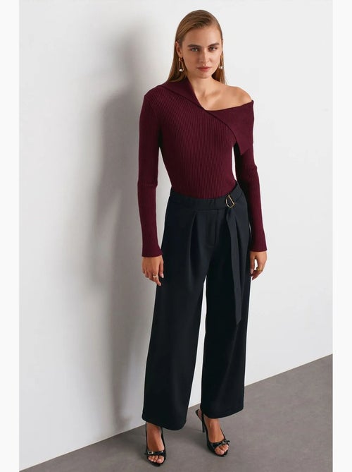 Pantalon large en crêpe à taille haute dilvin - Kiabi Pantalon large en crêpe à taille haute dilvin - Kiabi