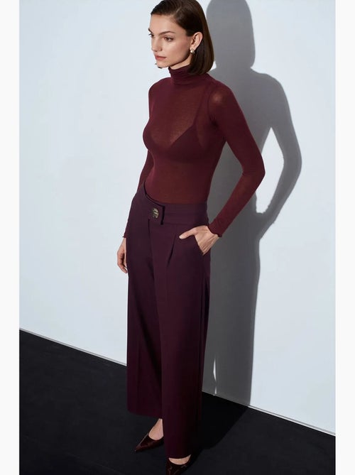 Pantalon large en crêpe à taille haute dilvin - Kiabi Pantalon large en crêpe à taille haute dilvin - Kiabi