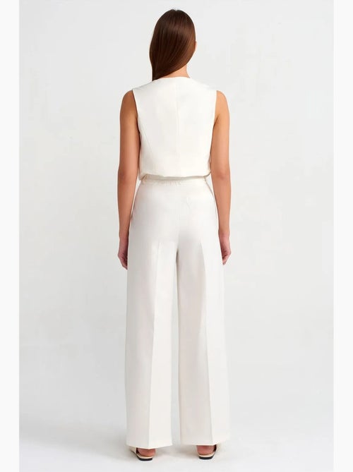 Pantalon large en crêpe à taille haute et ceinture dilvin - Kiabi Pantalon large en crêpe à taille haute et ceinture dilvin - Kiabi