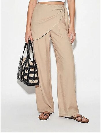 Pantalon large en crêpe à taille haute lucci