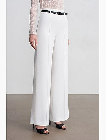 Pantalon large en crêpe avec ceinture dilvin
