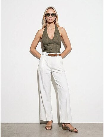 Pantalon large en crêpe avec ceinture dilvin