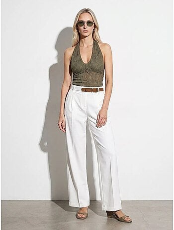 Pantalon large en crêpe avec ceinture dilvin