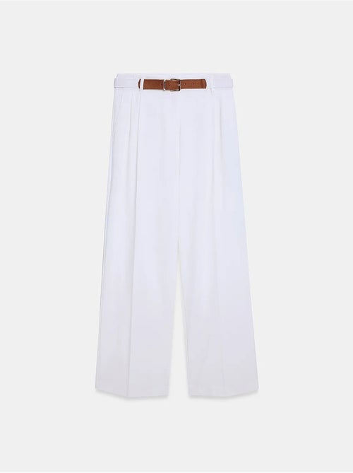 Pantalon large en crêpe avec ceinture dilvin - Kiabi Pantalon large en crêpe avec ceinture dilvin - Kiabi