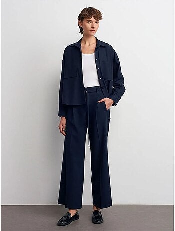 Pantalon large en crêpe avec ceinture dilvin