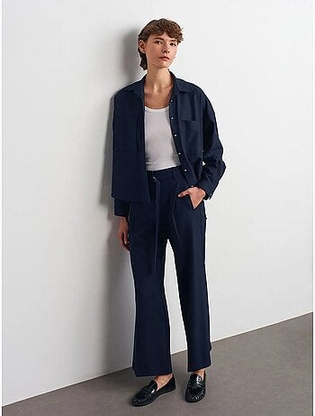 Pantalon large en crêpe avec ceinture dilvin