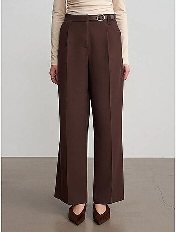 Pantalon large en crêpe avec ceinture dilvin