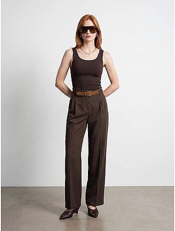 Pantalon large en crêpe avec ceinture dilvin