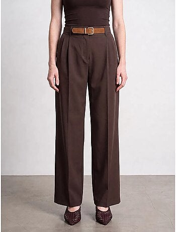 Pantalon large en crêpe avec ceinture dilvin