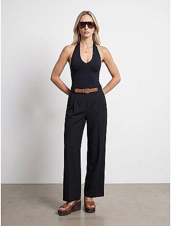 Pantalon large en crêpe avec ceinture dilvin
