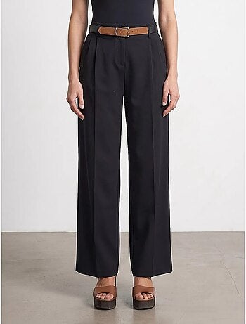 Pantalon large en crêpe avec ceinture dilvin