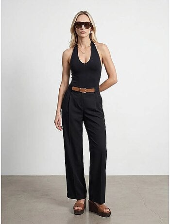 Pantalon large en crêpe avec ceinture dilvin