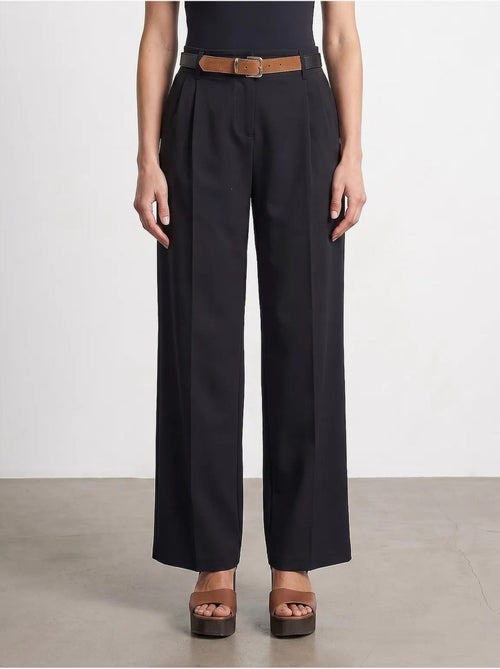 Pantalon large en crêpe avec ceinture dilvin - Kiabi Pantalon large en crêpe avec ceinture dilvin - Kiabi