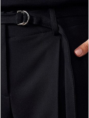DILVIN Pantalon Large En Crêpe Avec Ceinture