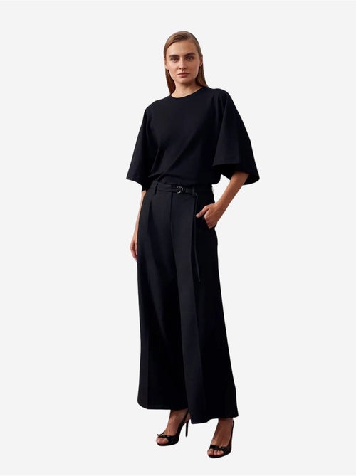Pantalon large en crêpe avec ceinture dilvin - Kiabi Pantalon large en crêpe avec ceinture dilvin - Kiabi