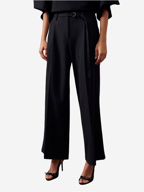 Pantalon large en crêpe avec ceinture dilvin - Kiabi Pantalon large en crêpe avec ceinture dilvin - Kiabi