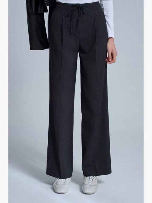 Pantalon large en crêpe avec cordon dilvin - Kiabi