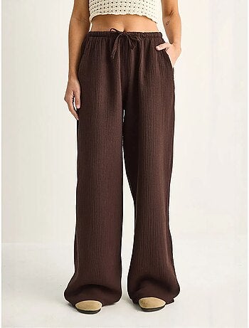 Pantalon large en crêpe de coton lucci