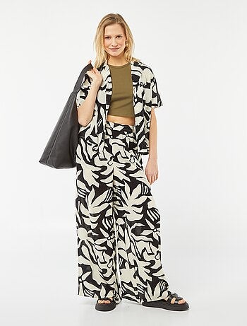 Pantalon large en crêpe