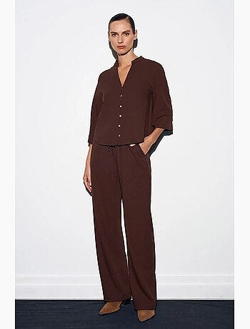 Pantalon large en crêpe pour femme dilvin