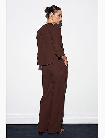 Pantalon large en crêpe pour femme dilvin