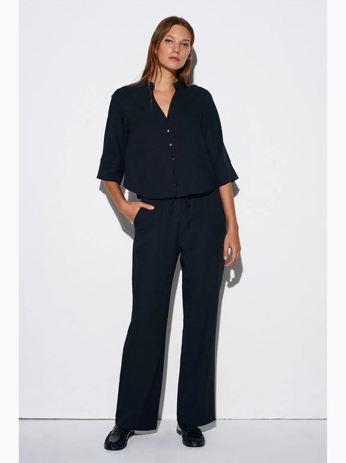Pantalon large en crêpe pour femme dilvin - Kiabi