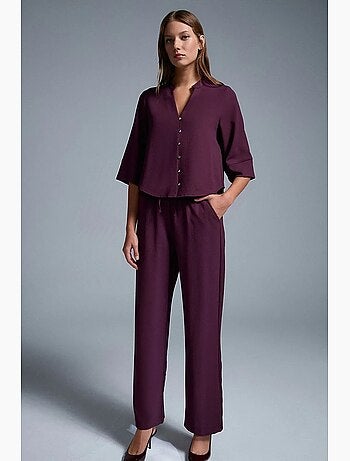 Pantalon large en crêpe pour femme dilvin