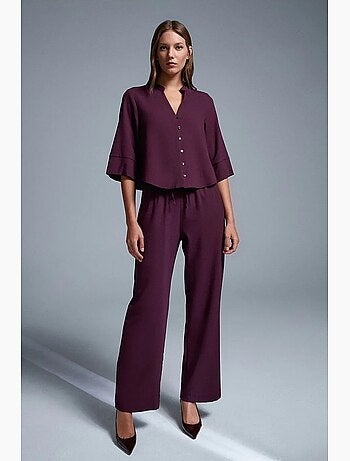 Pantalon large en crêpe pour femme dilvin