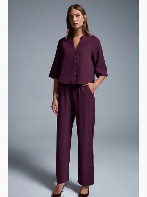 Pantalon large en crêpe pour femme dilvin - Kiabi Pantalon large en crêpe pour femme dilvin - Kiabi