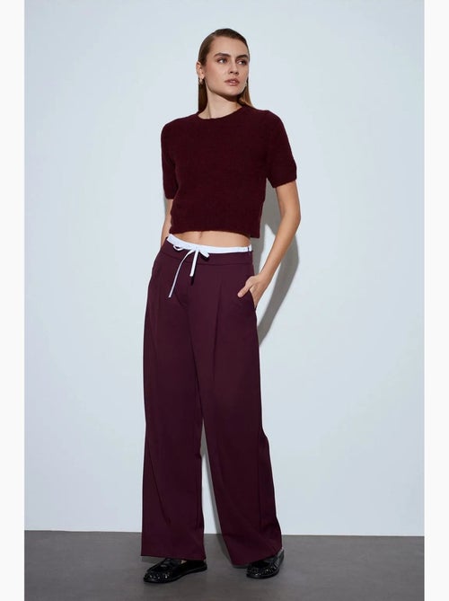 Pantalon large en crêpe pour femme dilvin - Kiabi